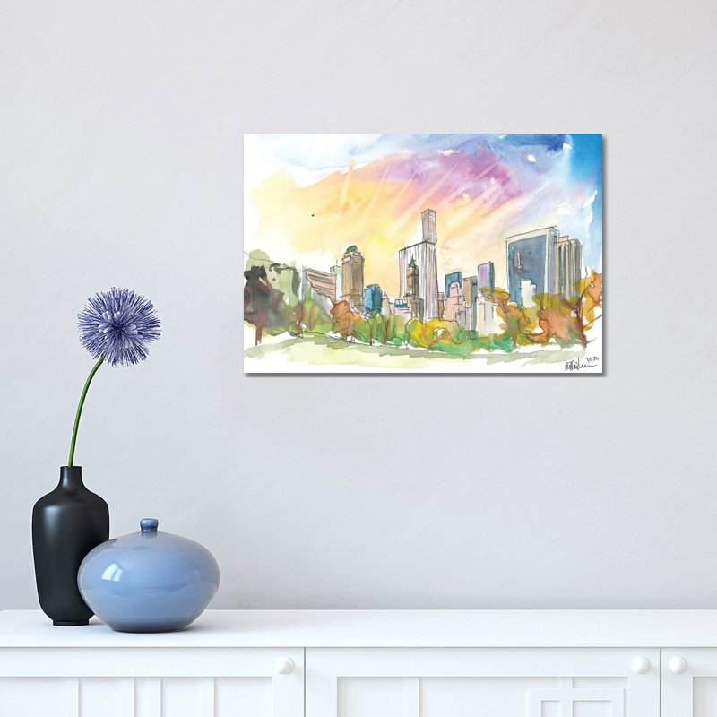 Late Afternoon In Central Park New York City by Markus & Martina Bleichner - Wrapped Canvas Painting, 30.48 cm H x 45.72 cm W
