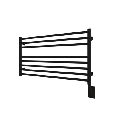 35.5"x19" Sorano Wall Mounted Electric Towel Warmer Modern Heated Towel Rack - Matte Black, Includes Programmable Smart Switch, Lifetime Warranty