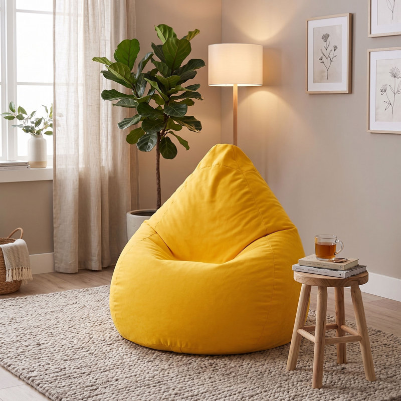 Easy Standard Classic Bean Bag, Yellow