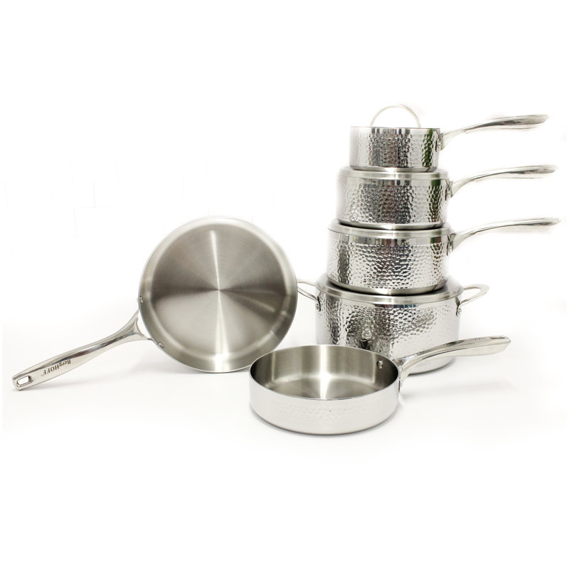 Batterie de cuisine en acier inoxydable martelé 10 pièces BergHOFF