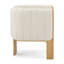 Ensemble de 4 chaises de salle à manger modernes, bois d'hévéa naturel et tissu beige pour la maison