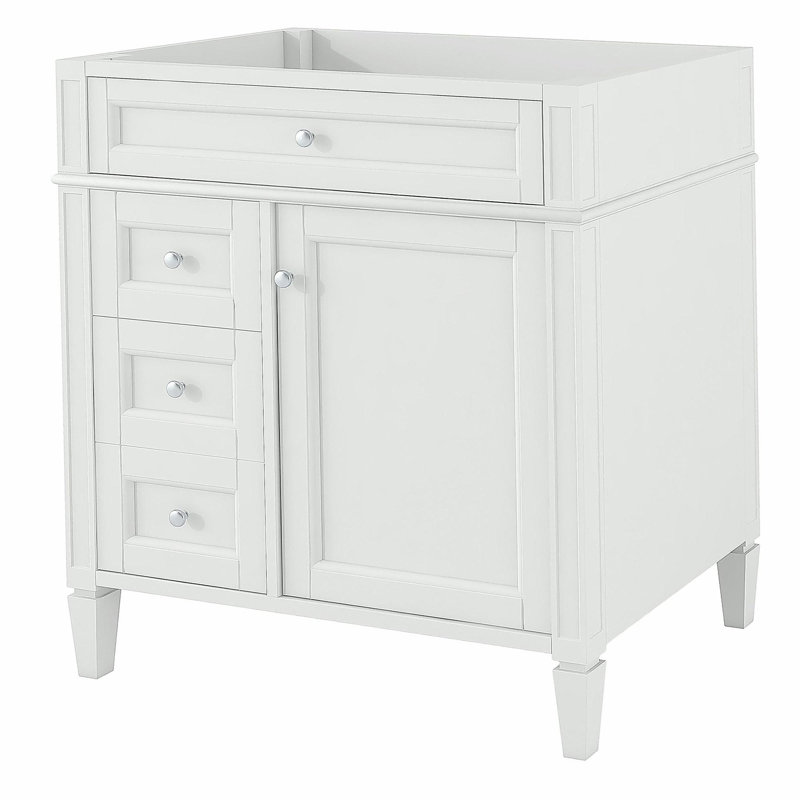 Meuble-lavabo de salle de bain de 30 po sans lavabo supérieur, armoire de rangement moderne avec 2 tiroirs et un tiroir rabattable (BASSIN INCLUS)