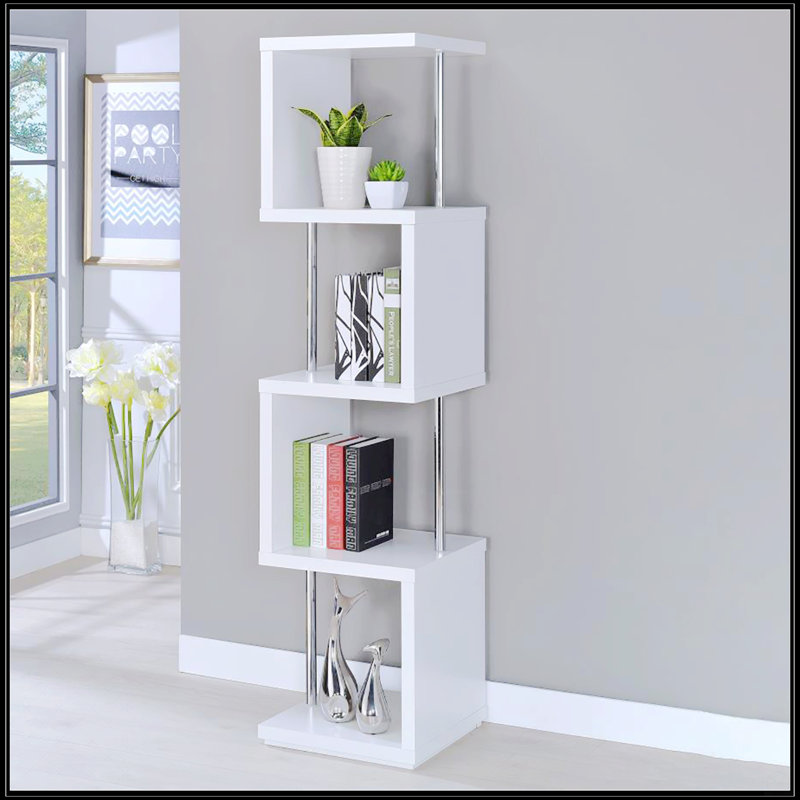 4-Tier Bookcase, Black/Chrome