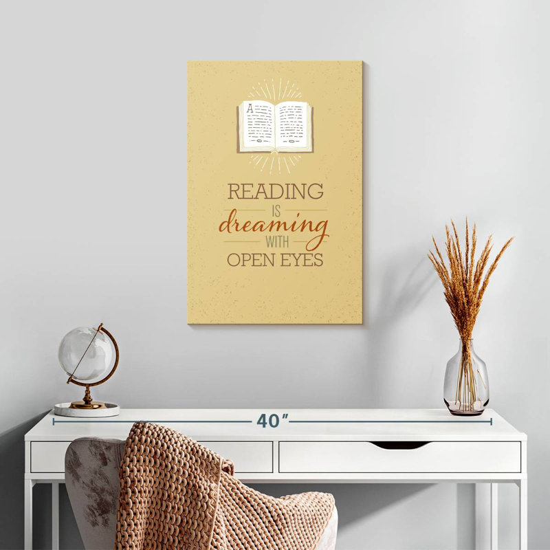 Tergel Reading Dreaming Quote, 24" H x 16" W