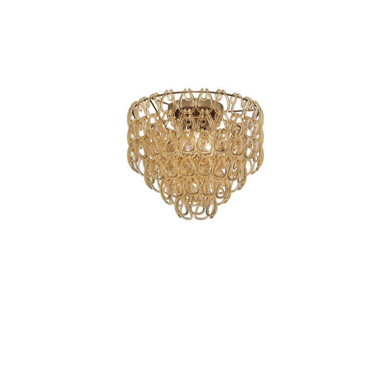 Minigiogali Ceiling Lamp 50 Crystal Transparent Matt Bronze 1 E26 Ul, Matte Bronze, Crystal Amber