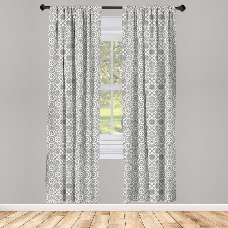 Damask Semi-Sheer Rod Pocket Curtain Panels, 28" W x 95" L