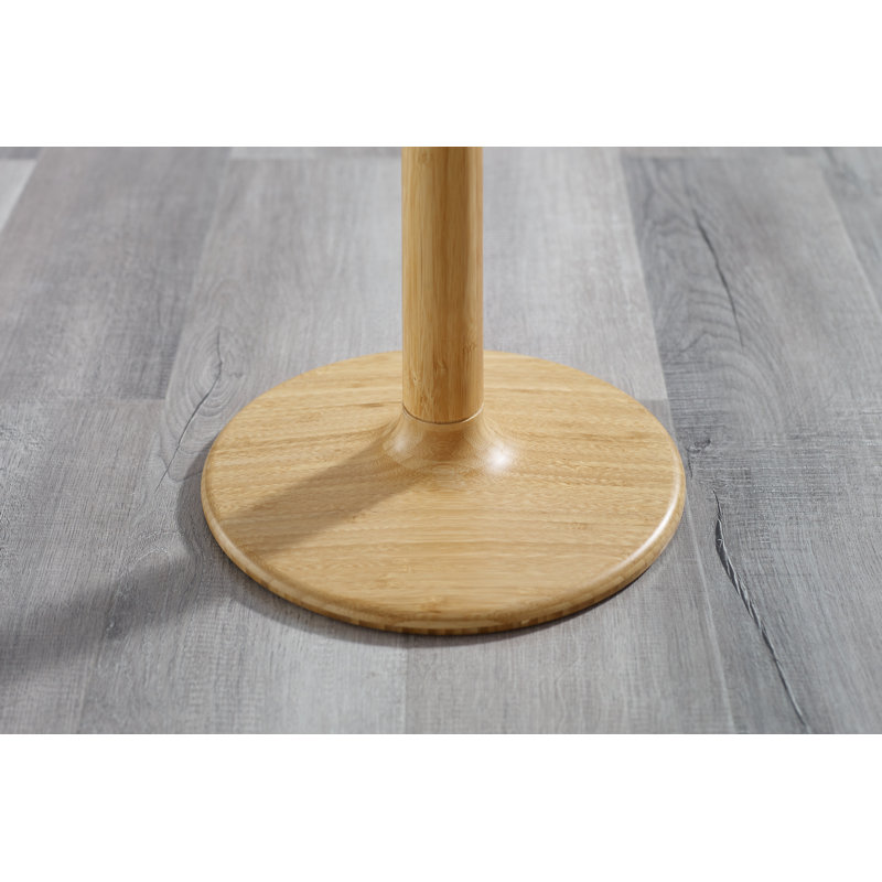 Solid Wood Pedestal End Table, Wheat