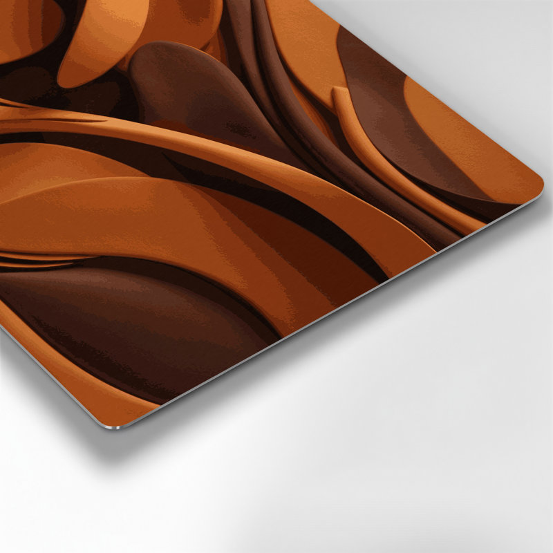 Abstract Shapes 93 Brown Metal Wall Art, 16" H x 16" W