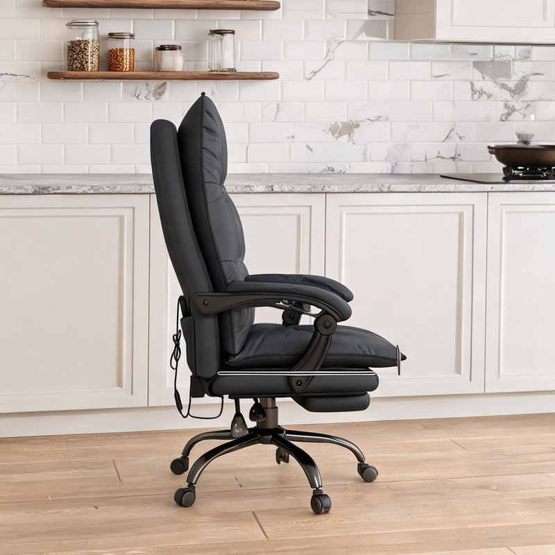 Table de salle à manger 66 x 74 x 114 cm avec télécommande, en microfibre gris anthracite (polyester) et mousse