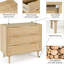 Ensemble de 2 grandes tables de chevet 3 tiroirs Rattan