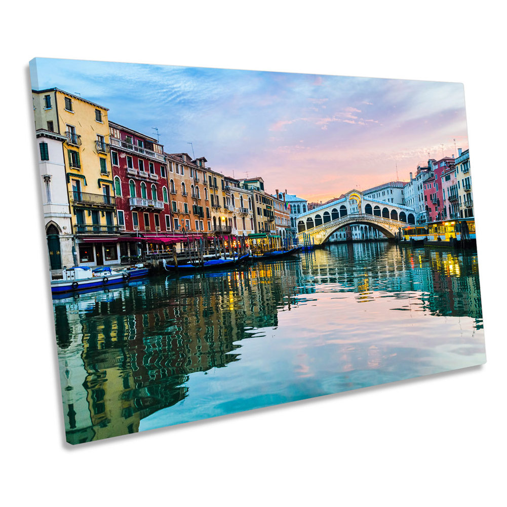 Rialto Bridge Venice Italy - Wrapped Canvas Print