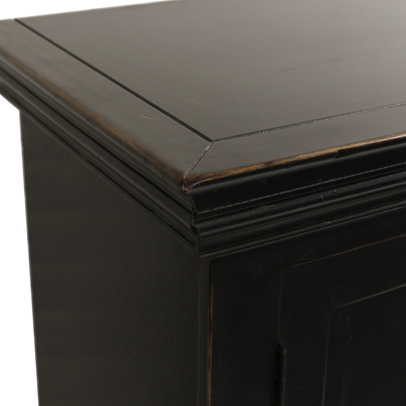Circles Eclectic 4-Door Weathered Edge Credenza - Black Distressed