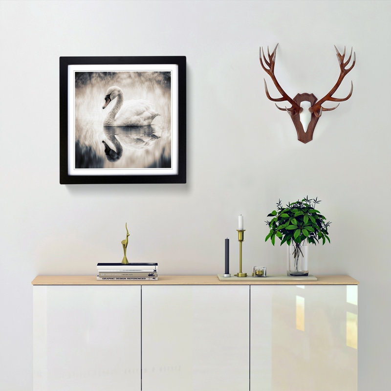 Swan Double Exposure No.1 - Framed Print, Black