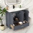 Meuble-lavabo gris 36 po avec comptoir en résine et lavabo, sans robinet