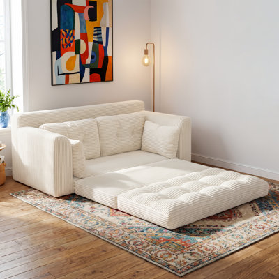 Boneless Convertible Folding Sofa Bed, Sponge Floor Couch with Pillows for Small Space Living Room Bedroom, No-Assembly Required