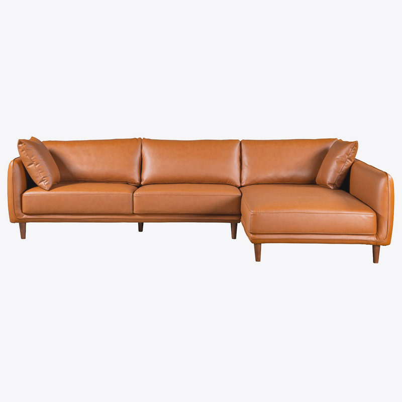 Canapé modulaire - Cuir végétalien cognac, Face à la droite