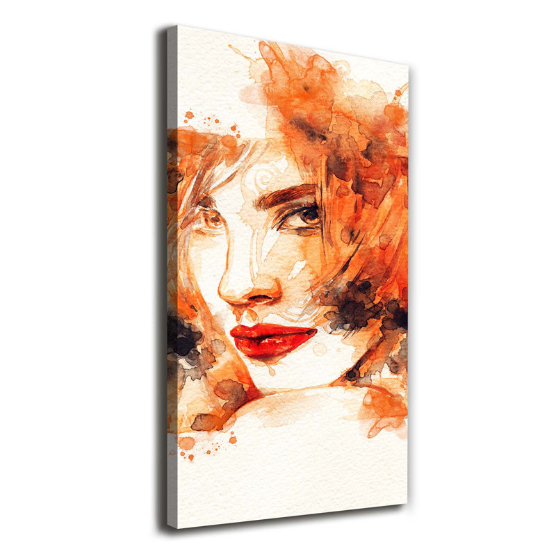 Abstraction Of A Woman - Wrapped Canvas Print