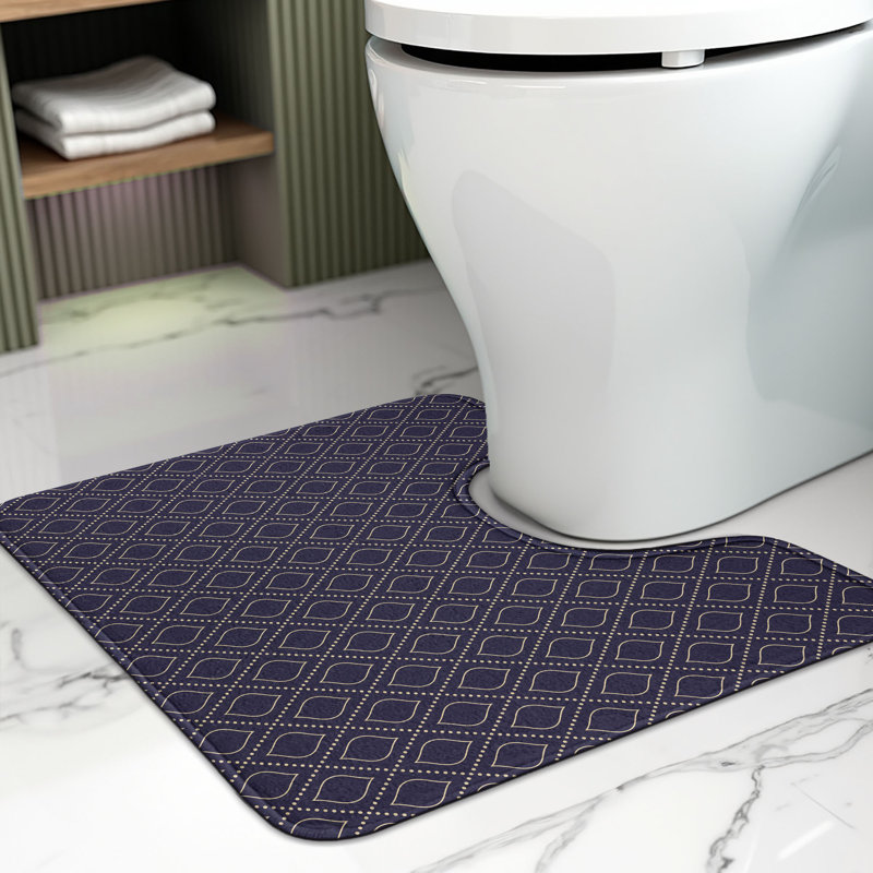 Tapis de salle de bain bleu marine bleu foncé 20 po