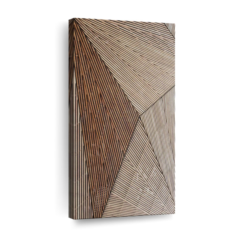 Structure en bois, reproduction sur toile, H 54 po x l 27 po x P 1,25 po
