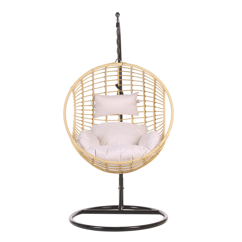 Angela Swing Chair with Stand, Beige, Light Pink