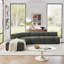 Canapé modulaire 116,5 po semi-courbé modulaire en chenille avec repose-pieds mobile-130915838