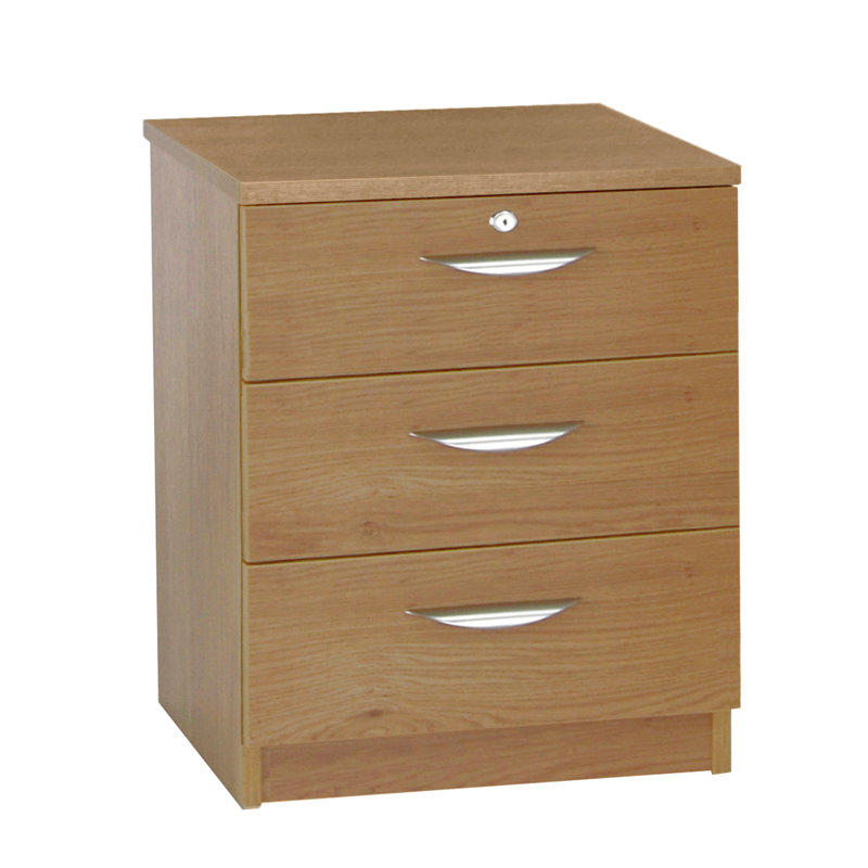 Brendella 3 -Drawer Storage Cabinet, English Oak