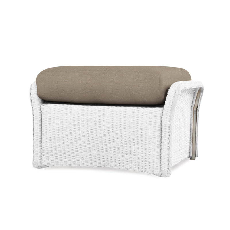 Weekend Retreat Outdoor Ottoman, Remy Cloud, White