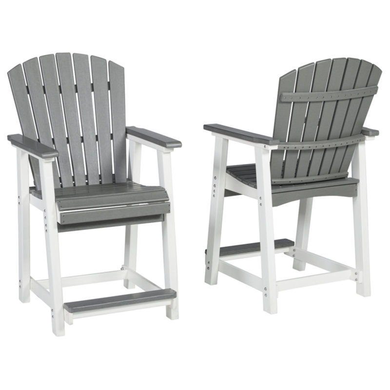Tabouret de bar 30 po Chrisann, Blanc, Gris