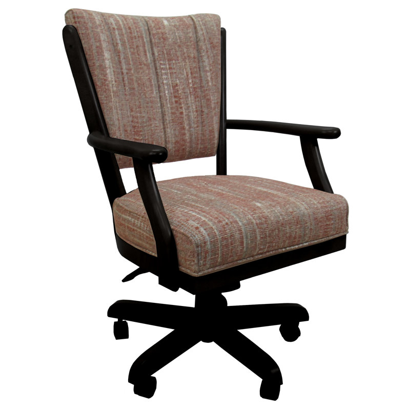 Fauteuil de roulette pivotant Classic, Watusi garance, Noir, Noir