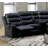 L-Shape Manual Recliners Sectional Black Faux Leather Sofa 3-Piece Couch Set  for Living Room-1276390963