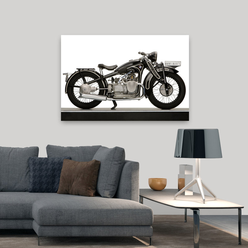 1934 Bmw R11 730Cc Moto Art classique, H 32 po x l 48 po