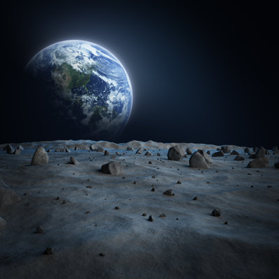 Shot Of Earth From Moon by Hkeita - Wrapped Canvas Print