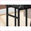 Table basse de style moderne en forme de C avec base en métal noir pour salon