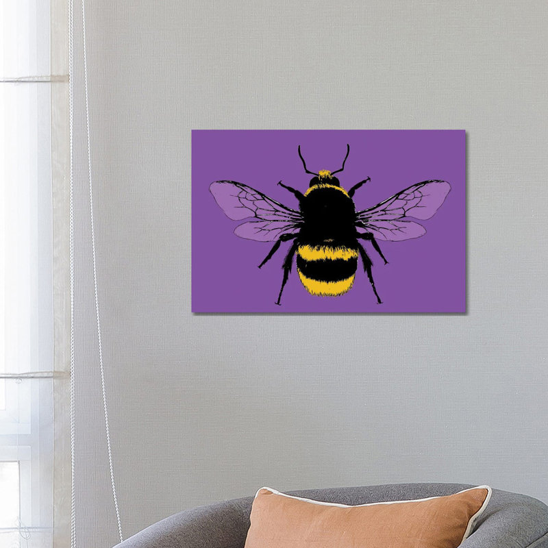 Bee Mine - Purple 1 Piece Wrapped Canvas Wall Art, 66.04 cm H x 45.72 cm W x 3.175 cm D