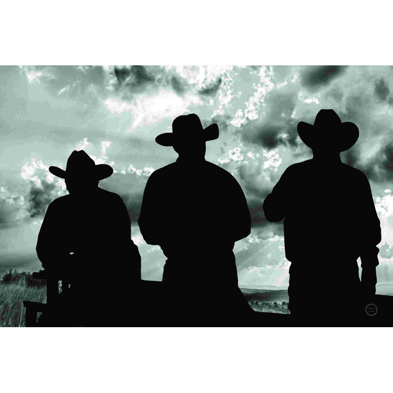 Trois Cowboys, H 24 po x l 36 po