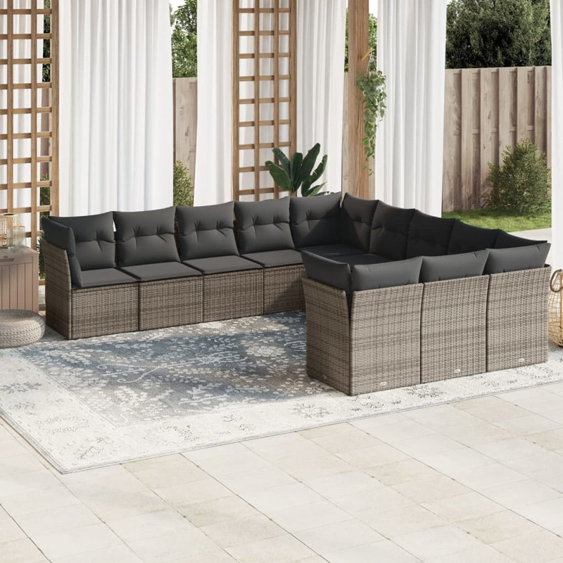 Grand canapé modulaire en rotin PE Vidaxl