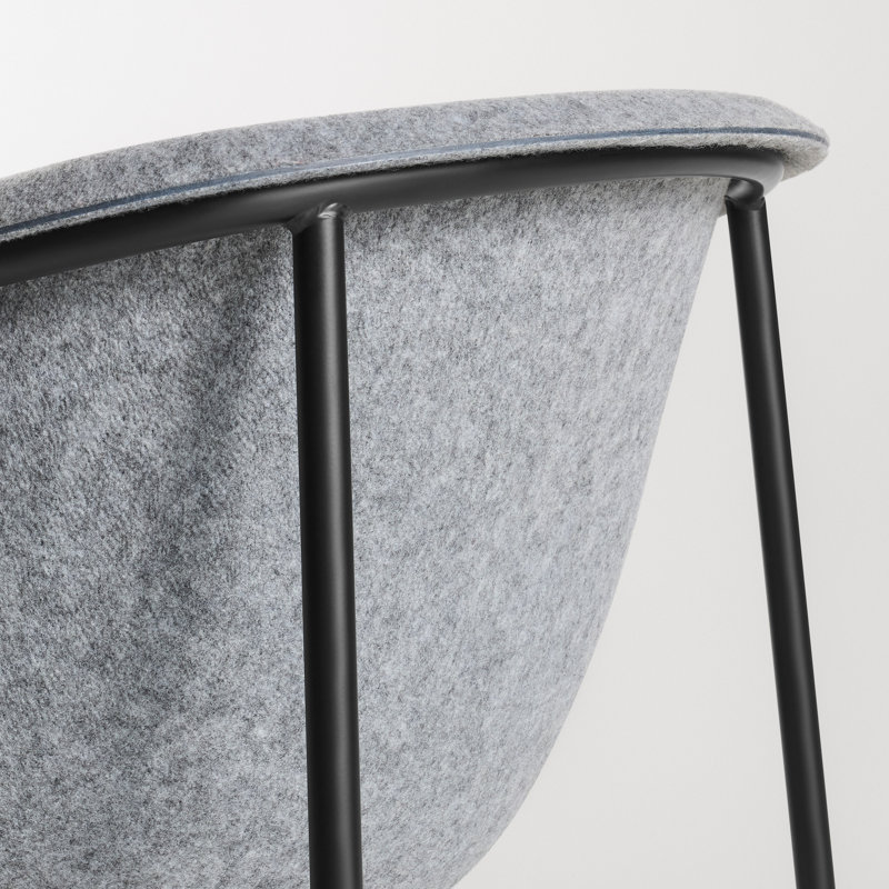Past Life Upholstered Arm Chair, Light Gray, Black