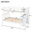 Lit superposé simple au-dessus de l'escalier simple - pin massif et rangement polyvalent avec rangement, pour plus de stabilité
