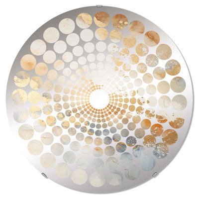 Miroir décoratif à pois radiaux dorés et blancs en marbre Geode IV MIR106517 O