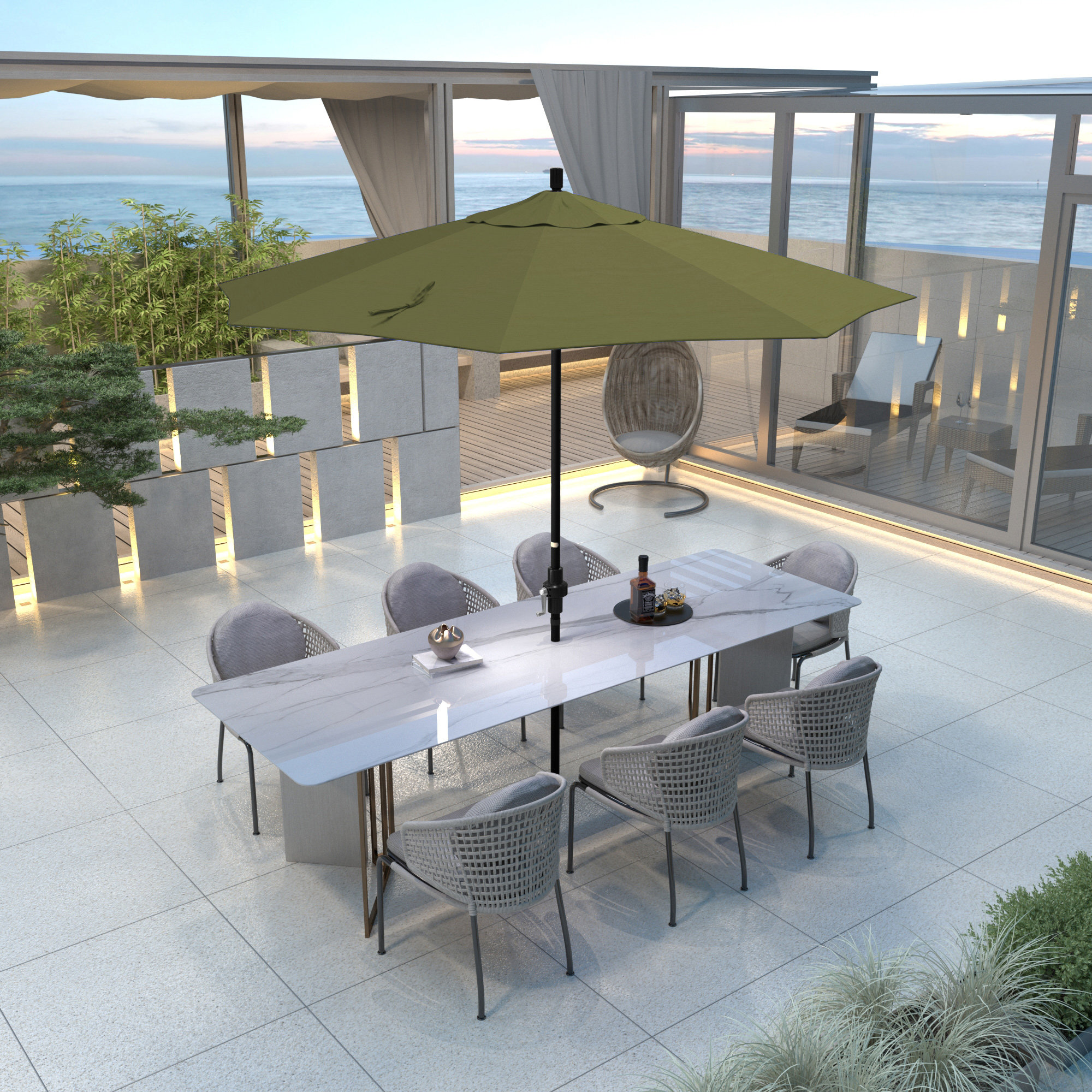 Savi 108'' Outdoor Umbrella, Palm- Pacifica