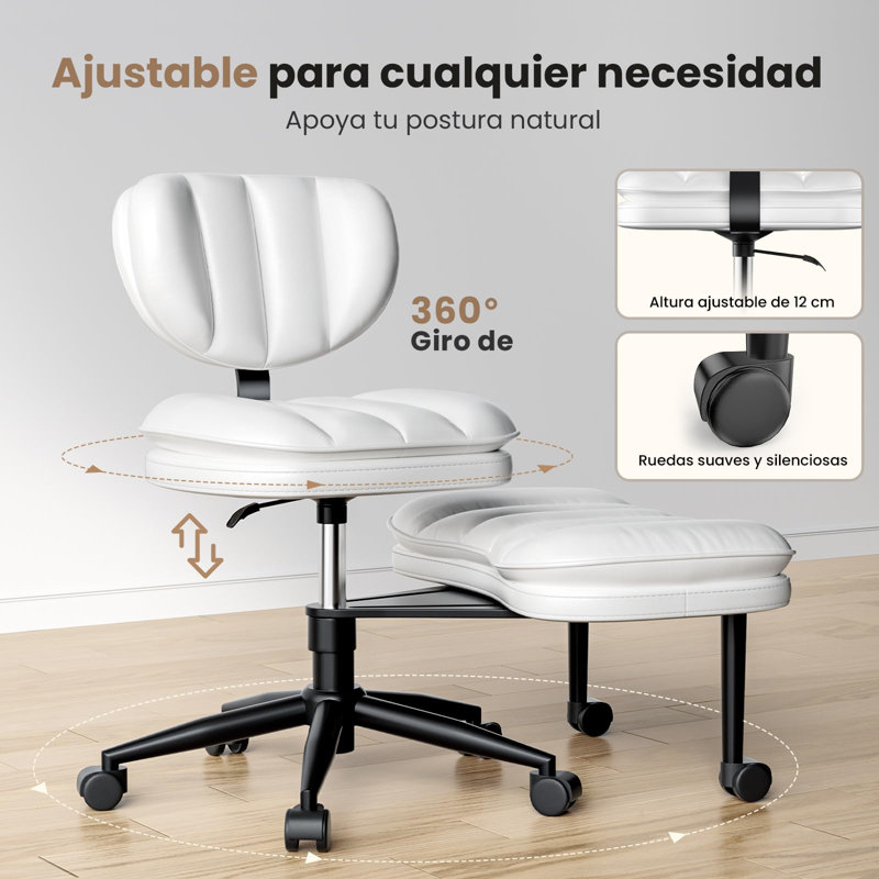 Big and Tall Office Chair,Ergonomic Cross-legged Swivel Chair, Adhd Chair Adjustable Height Meditation Cloud Chair With Back Support