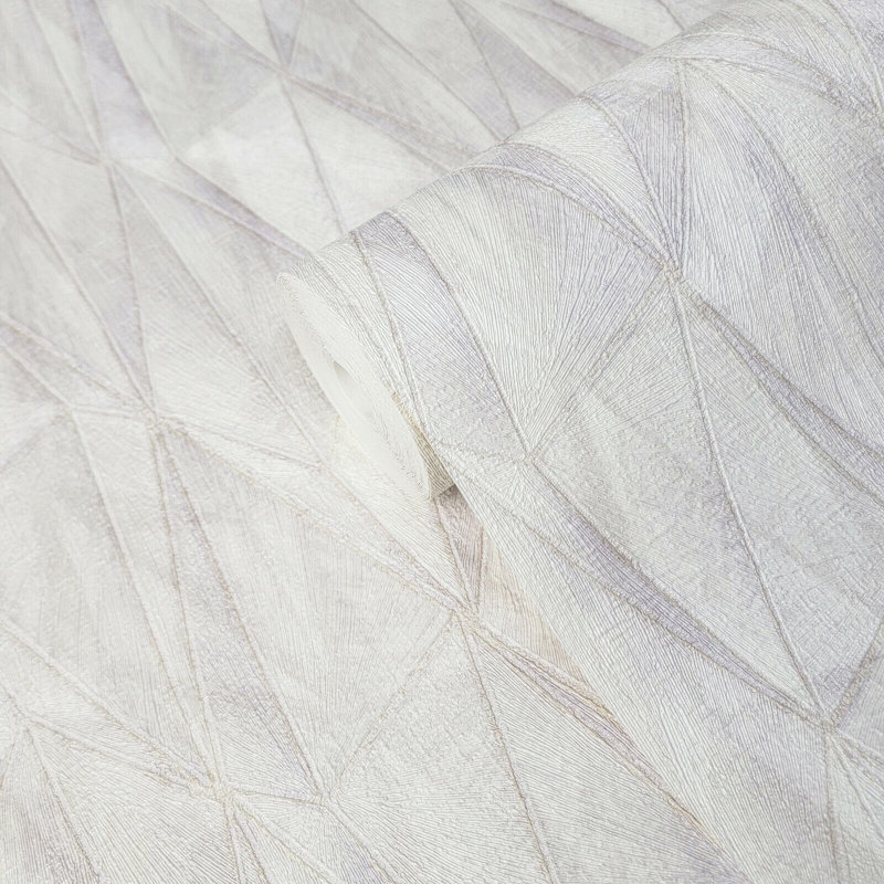 Annieruth, mauve, blanc cassé, crème, triangles géométriques, lignes en losange, fond d'écran 3D