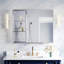 Armoire à pharmacie encastrée ou en saillie en aluminium (91,4 cm x 76,2 cm) avec miroir biseauté et tablette ouverte, de 91,4 cm de largeur x 76,2 cm de hauteur.-90099449-90099453