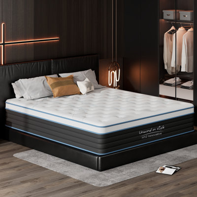 Grand matelas hybride 12 po, mousse viscoélastique imprégnée de gel et matelas à ressorts ensachés
