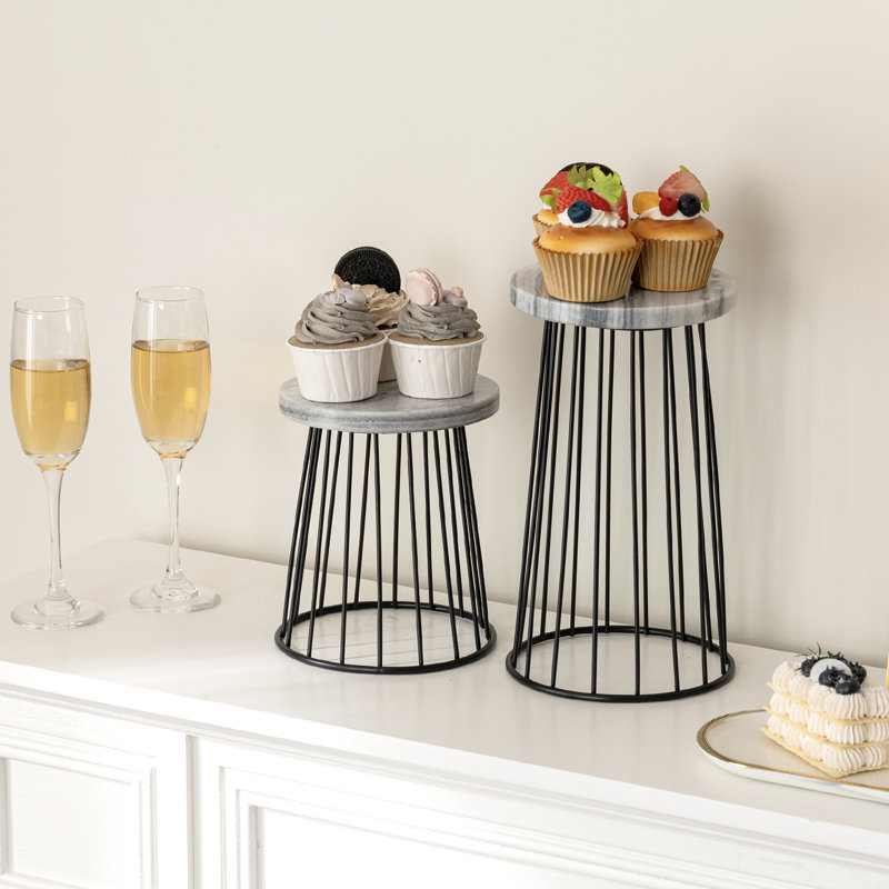 2 Piece Marble Decorative Objects Home Decor Set