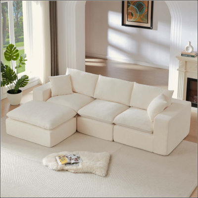 Modern Chenille Cloud Sofa, Freely Combinable, Comfortable To Sit On, Suitable For Modern Living Room Furniture In Homes, Apartments, And Offices
