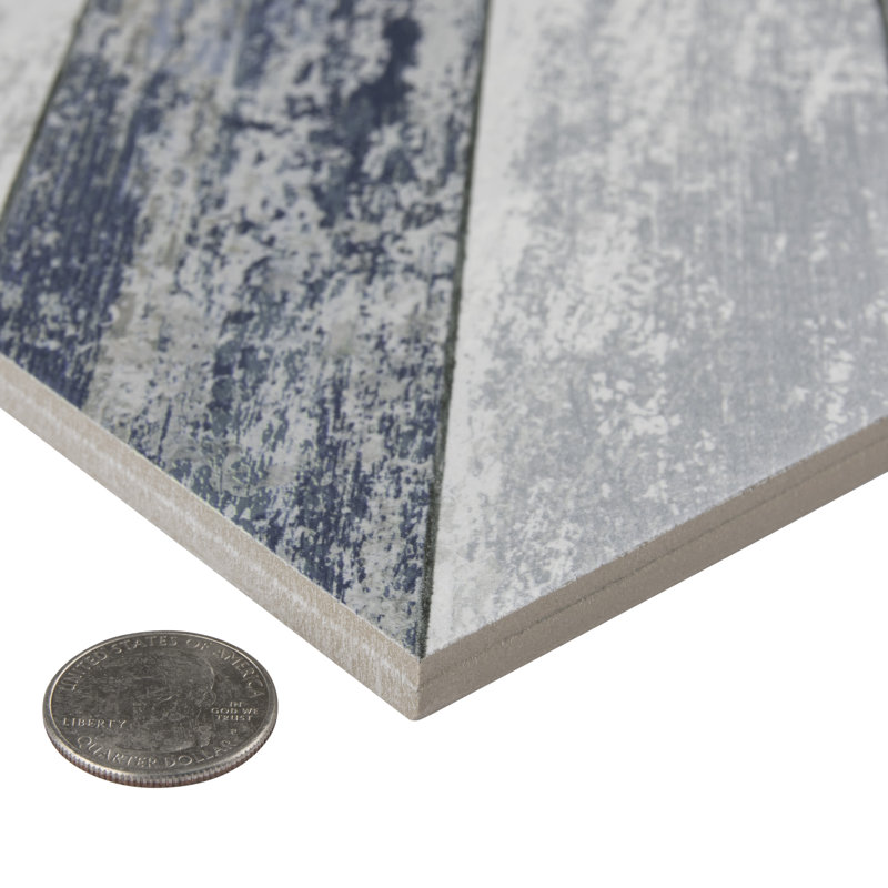 Cassis Sete 10" x 10" Porcelain Wall & Floor Tile, Blue
