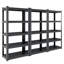Étagère de garage à 5 niveaux H 63 po, étagères réglables robustes en métal 2000 lb pour le garage, la chambre à coucher, le salon, étagères noires H 63 po, rangement