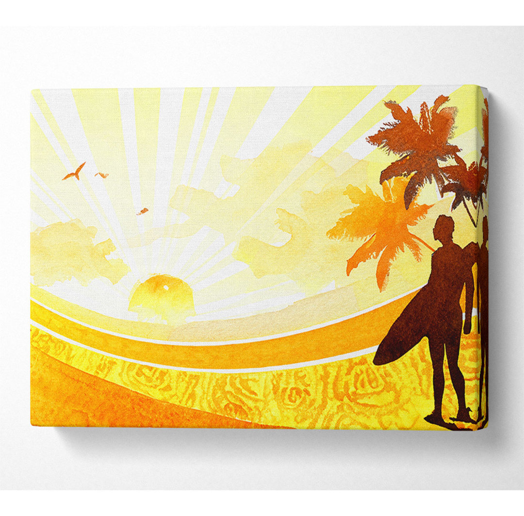 Sunshine Surfer - Kunstdrucke auf Leinwand - Wrapped Canvas