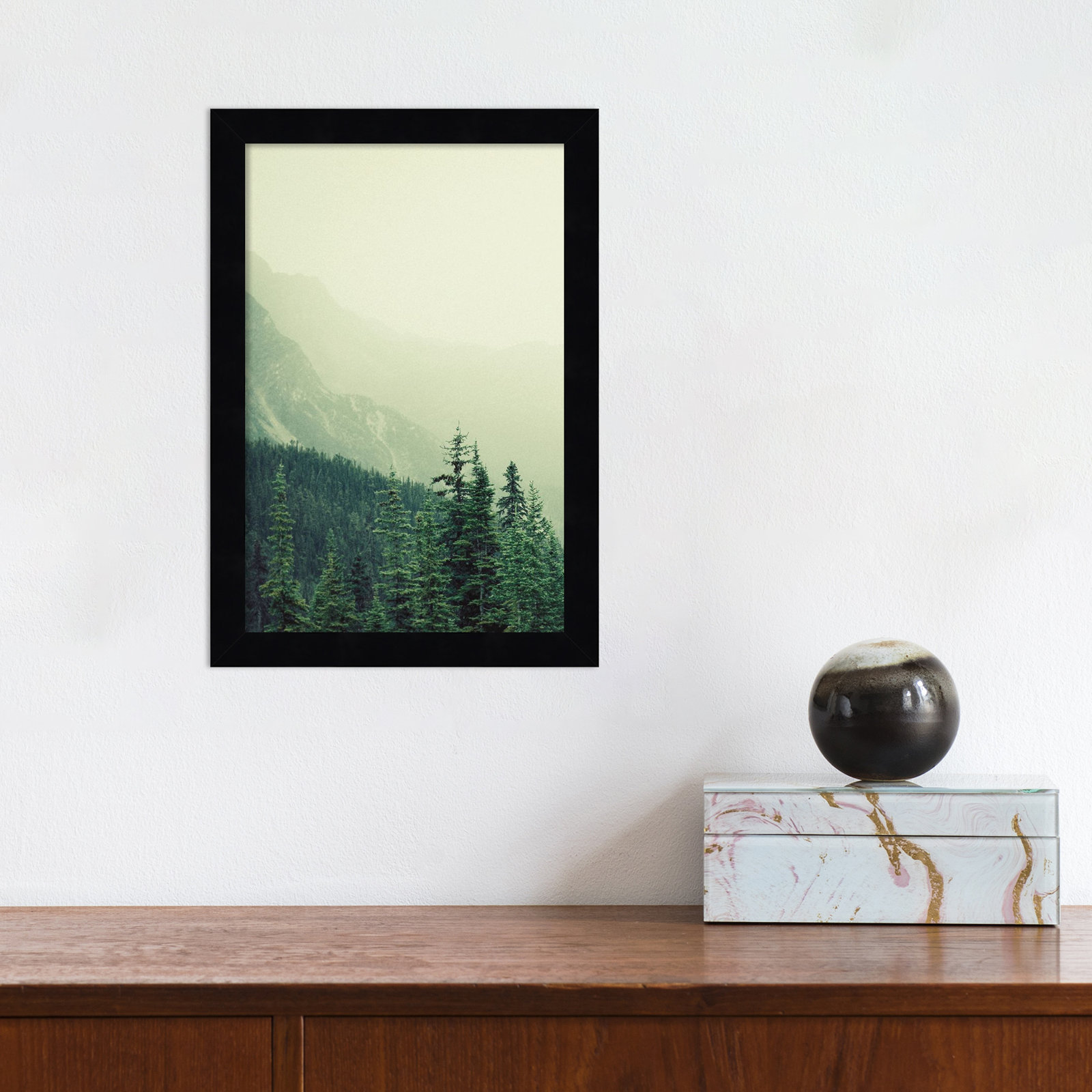 Rocky Mountain Trees 7 Photo Print, 13" H x 9" W x 1" D, Black